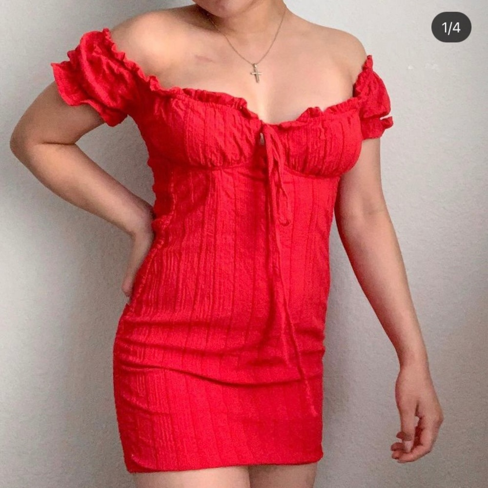 OVIANCA SHOULDER DRESS